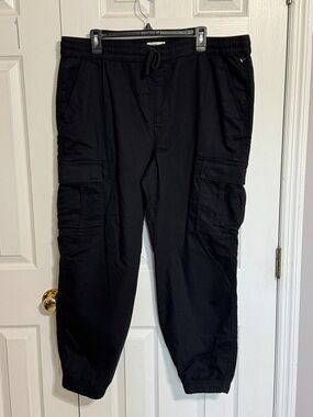 Sonoma Men's Black Cargo Jogger Pants with Drawstring Waist